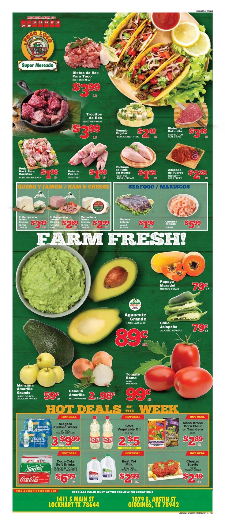 Print Weekly Specials Poco Loco Supermercado Supermercado Lockhart 1411 S Main Street 6810